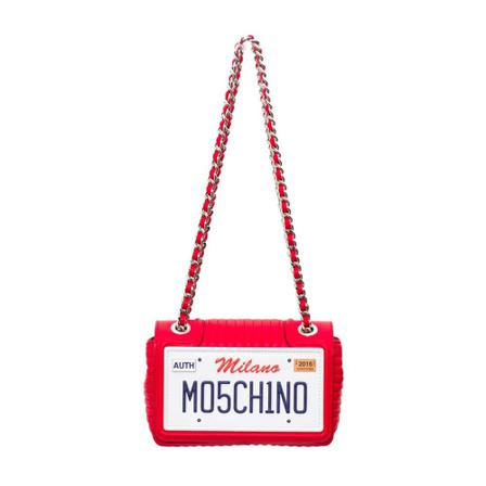 Moschino, Bag with logo Rood, Dames, Maat:ONE Size,leer