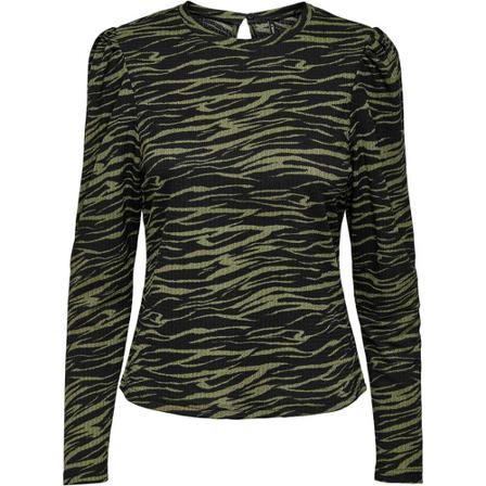 Only, Ova puff top jrs kalamata/rebel zebra Zwart, Dames, Maat:S