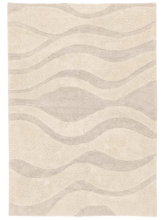 Waschbar Klein Breeze Teppich - Cremebeige 140X200 Baumwolle, Im Rustikalen Stil