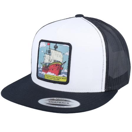 Jack Anchor - Wit trucker Cap - Smooth Sea Never Made A Skilled Sailor Black Trucker @ Hatstore