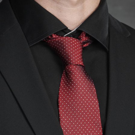 Corbata de 8 cm de seda roja con lunares para hombres - Corbatas estampadas