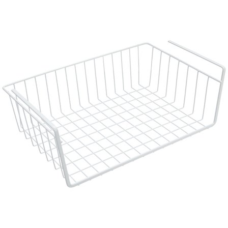 Hængende kurv under vægmonteret hylde under bord garderobe sengebord opbevaringshylde (40 x 26 x 14 cm)