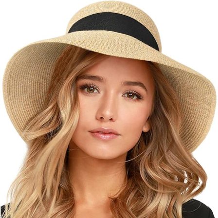 Solhat til kvinder, sommer solhat, UV-beskyttelse op til 50+, ferie strand badetøj sammenklappelig hat