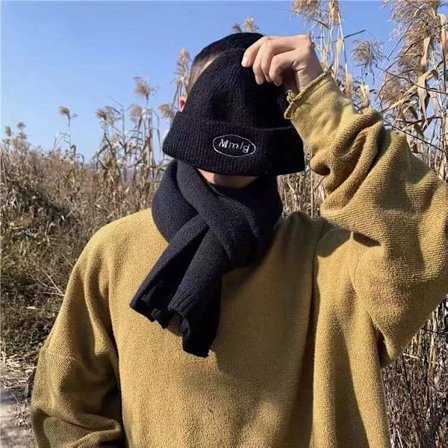 Svart temperament stil, koreansk stil imitation kashmir, vinter