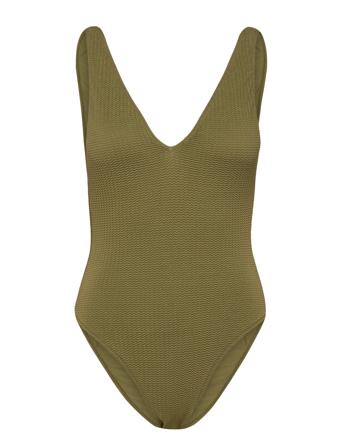 Seadive Deep V Neck Piece Badedragt Badetøj Khakigrønn Seafolly