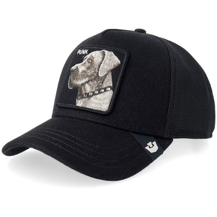 Goorin - Musta trucker Lippis - Punk Dawg Black Denim A-Frame Trucker @ Hatstore