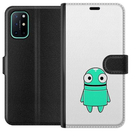 Kompatibel Tegnebogsetui til OnePlus OnePlus 8T Turkis tegneseriefigur med store øjne og en glad personlighed i enkel illustration