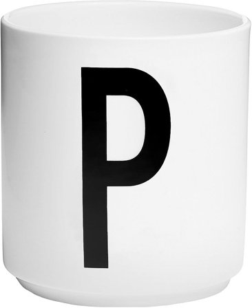 Design Letters Personlig Porcelæn Kop A-Z Hvid P, Tøj & Bolig, Køkken & Bord, Krus & Kopper