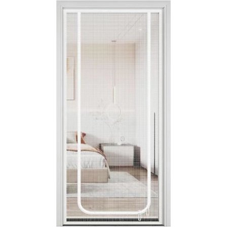 Anti-kat lynlås dørgardin, slidstærkt ventileret net, forhindrer kæledyr i at løbe rundt, egnet til stuer og soveværelser