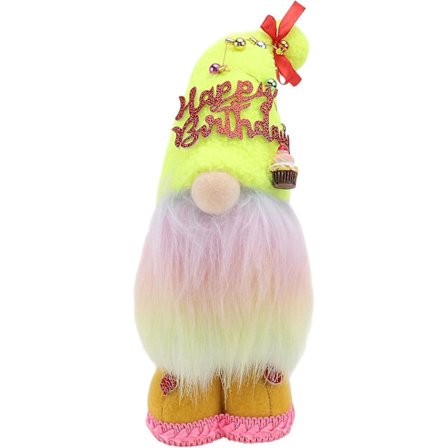 Plys Happy Birthday Gnome - Skandinaviske Julemand Figurer - Håndlavet Hjemme Ornament