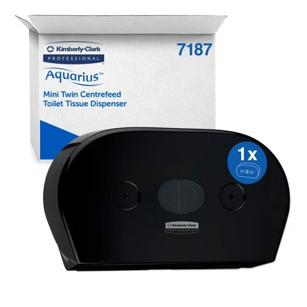 AQUARIUS Dispenser 7187 Mini Twin toalettpapper centrummatad svart - Lyreco - Städ och hygien - Toalettpapper och torkpapper - System - Kimberly Clark