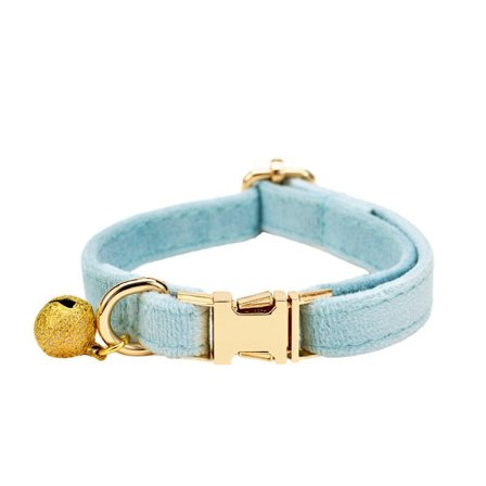 Kattehalsbånd, ensfarvet fløjlshalsbånd til kæledyr med klokke, justerbart halsbånd, egnet til katte, killinger, hvalpe og små hunde.