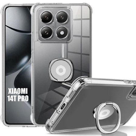Coque til Xiaomi 14T Pro, Stødabsorberende Silikone med Støtte Ring