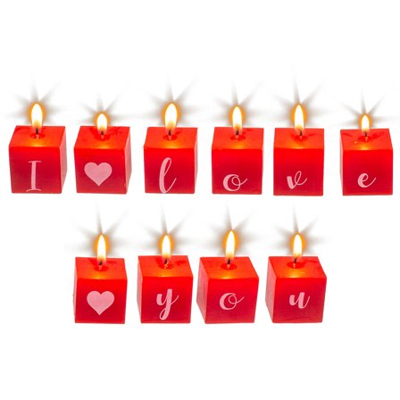 Neliönmuotoiset Kynttilät I Love You