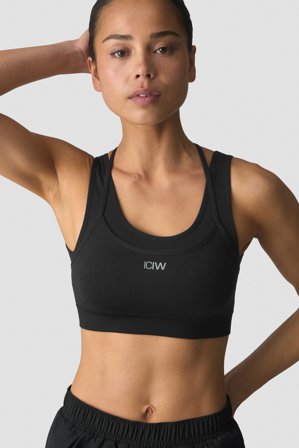 Mirage Seamless Double Layer Sports Bra Black