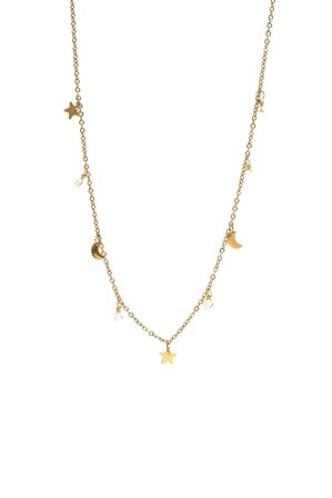 Star Moon Necklace 14K