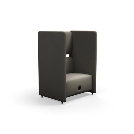 Akustiksessel CLEAR SOUND mit USB-Anschluss, 1,5-Sitzer, Stoff Pod CS, taupe