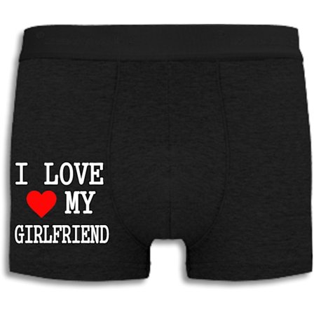 Boxershorts - I Love My Girlfriend med rött hjärta