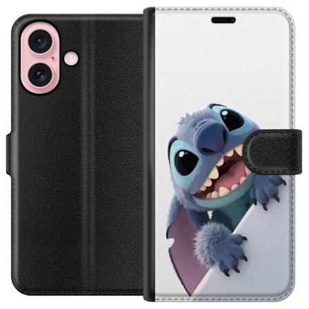 Kompatibelt Plånboksfodral till Apple Apple iPhone 16 Happy Stitch – glad figur med charmig uttryck
