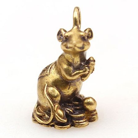 2020 nyårspresent Lucky mus råtta år Skrivbordsdekor Copper Wealt