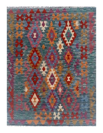 Kilim Afghan Old Style Rug 125X175 Wool