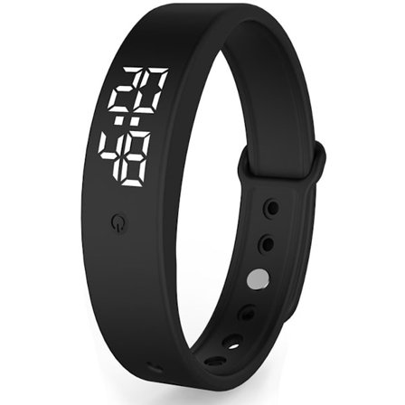 Vækkeur, Vibrationsalarmarmbånd, Vibrationsalarm Påmindelsesur, Stille Vibrationsalarm Vækkeur Armbånd, 10 Tids Påmindelser, Sort