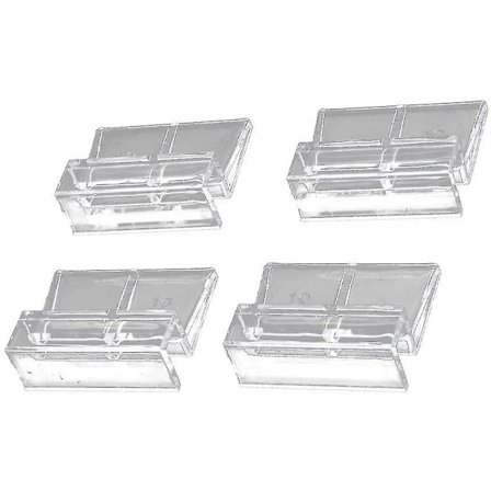 4 stk Klare Plast Akvarium Fiskedam Lopp Glass Klips Holder