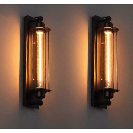 8W LED Vegglamper Edison Vintage Retro Metall Caf Antikk Vegglamper Rør Bur Loft Belysning Varm Hvit