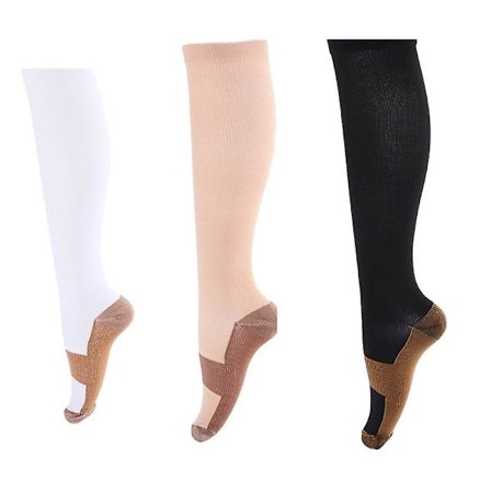 3 Par Kobber Kompresjonssokker For Menn & Kvinner, Løping, Klatring