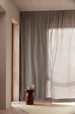 Jotex - Op Maat Gemaakt Linnen Gordijn Grijs Grijs - LEAH - Koop Gordijnen bij Jotex