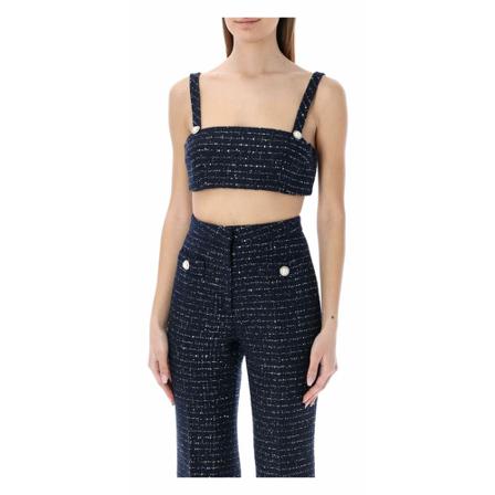 Alessandra Rich, Topwear Fab 2885F3506 Niebieski, Kobieta, Rozmiar: S
