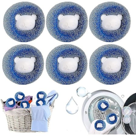 6 st Klädhårborttagare för tvättmaskin Hårborttagare Bolltvättmaskin, husdjurshårborttagare, för tvättmaskin, sängkläder, klädesblå