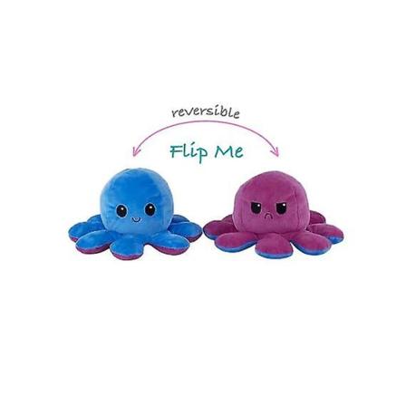 Käännettävä Octopus Plushie Kaksipuolinen Flip Doll Show -tunnelmalelu BLUE PURPLE