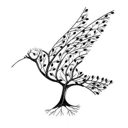 Järn Kolibri med Grenar Metall Kolibri metall väggdekoration med grenar