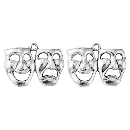 20 stk. Komedie- og Tragedie-Vedhæng Lykkelige Trist Vedhæng Drama Vedhæng