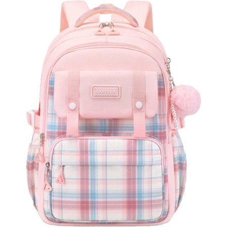 Sød skoletaske rygsæk til piger stor kapacitet med hængende nøglering_TF_TF