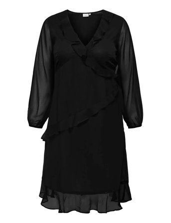 ONLY Carmakoma Carindigo Life Ls Calf Dress Aop Bf - Black - 44