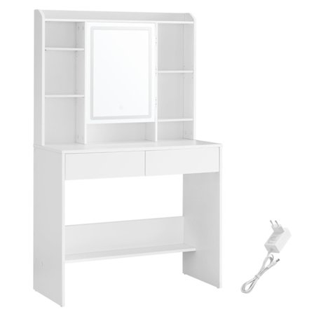 Rootz White Toiletbord - Spånplader - Makeup Skrivebord - Opbevaringsorganer - 40 cm x 90 cm x 144,7 cm - 31,6 kg - 100 kg Belastningskapacitet