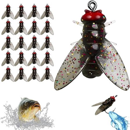 Bionic Fly Fishing -syötti (20 kpl), 2024 Uusi Lentouistimen Pehmeä Syötti, Kalansaaliin Houkuttimella, Pieni Lentouistimen Koukku Lentouistin Syötti