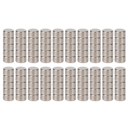 Neodymium Runde Skivemagneter 100-pak Stærkt Magnetsæt til DIY Køleskab 5x3 mm 0,2x0,12 Tommer