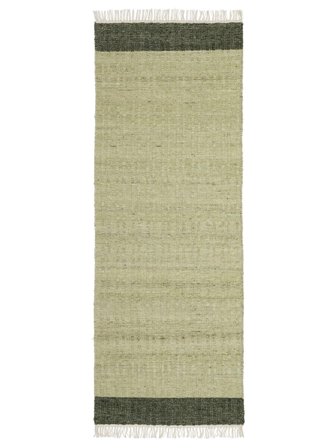 Alesso 80X250 Small Light Green/Dark Green Runner Wool Rug