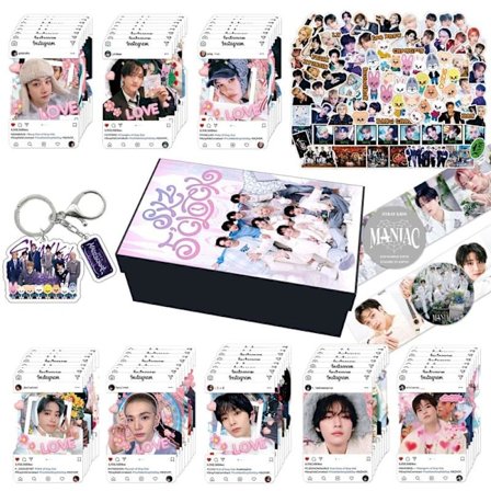 STRAY KIDS Offisiell Merch - Hyunjin Nøkkelring, Kort & Klistremerker Sett | For Samlere og STAY