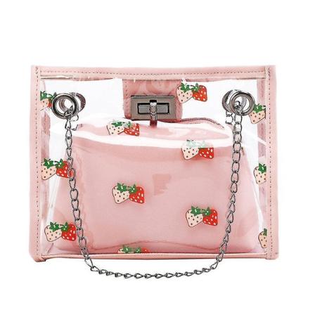 2 st Modehandväska Dam Printed Clutches Totes Gelé Kvinna Crossbody Axelväska