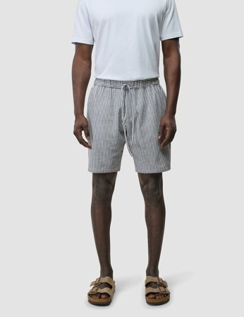 Shaping New Tomorrow - Seersucker Shorts - Navy Stripes - Herre - Størrelse 38/