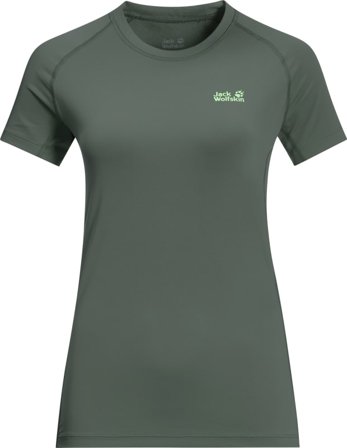 Jack Wolfskin Women's Tourer Vent Tee Women Short sleeved fitness sweater Green S