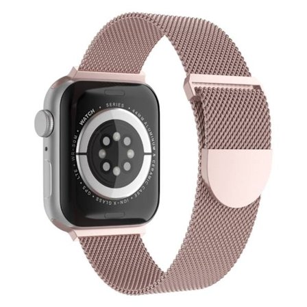 Apple Watch (45 mm) klockarmband i milanesisk fin mesh - Rosa Ros