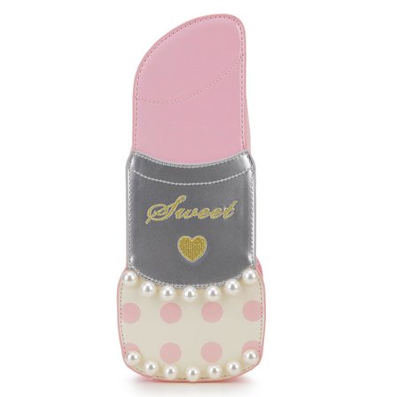 Leppestiftformet Crossbody-veske - Søt rosa Crossbody-veske for kvinner - Justerbar stropp Nyhetssminkeveske