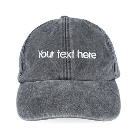 Beechfield - Svart unconstructed Keps - Washed Black Dad Cap With Embroidery @ Hatstore