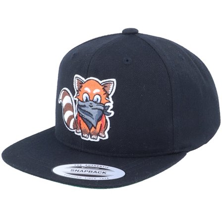 Kiddo Cap - Zwart snapback Cap - Kids Hatsie The Red Panda Black Snapback @ Hatstore
