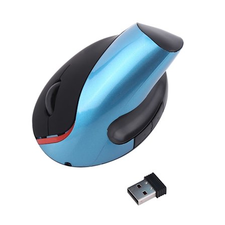 Trådløs optisk vertikal 2400DPI gamingmus genopladelig spilmus til professionelle spillere blå